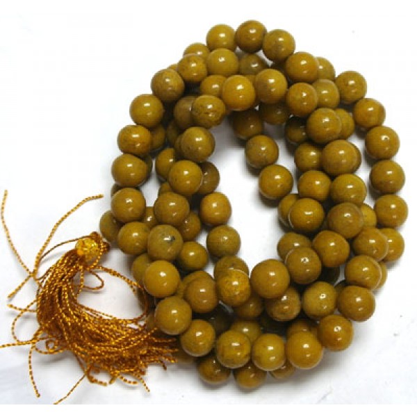 Yellow Jasper Crystal Mala Beads