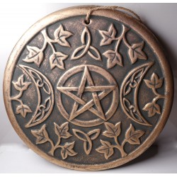 Triple Moon Pentacle Terracotta Plaque