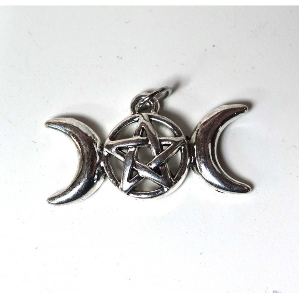 Triple Moon Pentacle Pendant