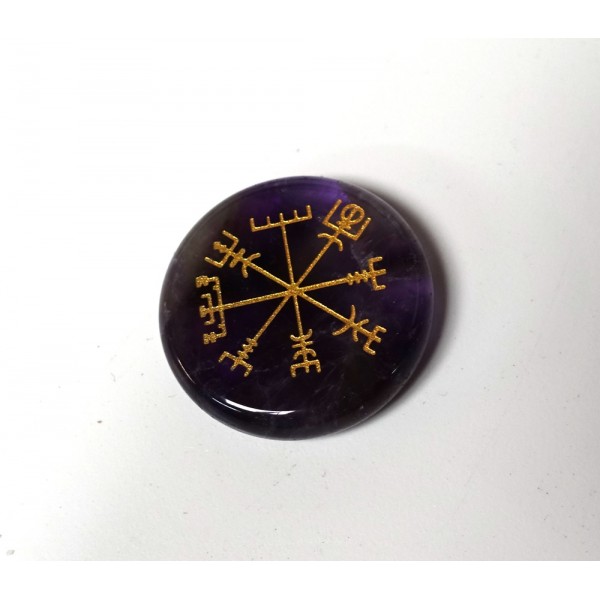 Vegvisir Symbol on Amethyst